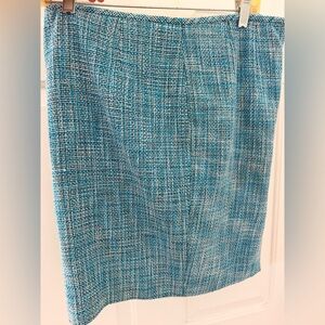 Calvin Klein Turquoise Tweed Pencil Skirt